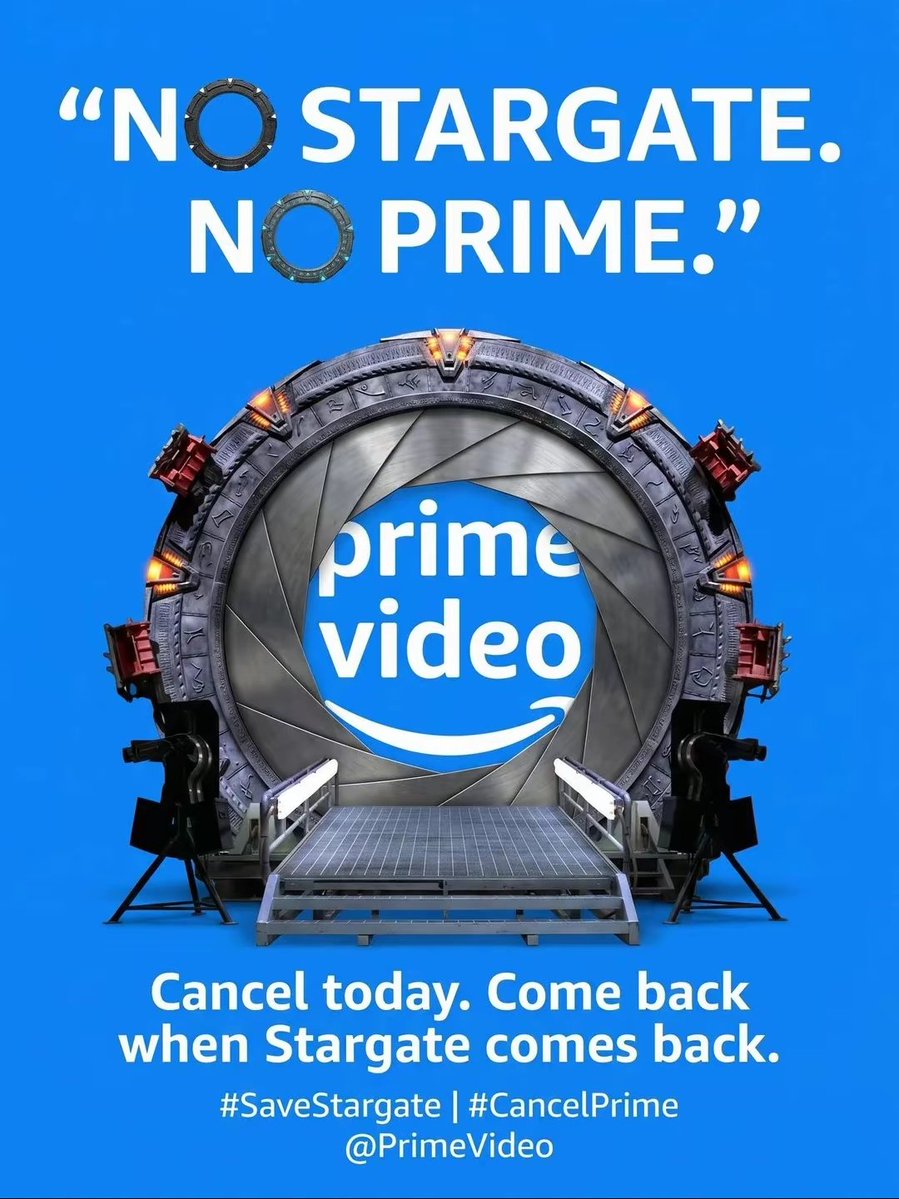 stargatelost's tweet photo. @AmazonMGMStudio You're kidding, right? Ultimate betrayal? It's the definition of what you did. You betrayed millions of Stargate fans. Beyond baffling. #SaveStargate https://t.co/JHWtzRzNZg