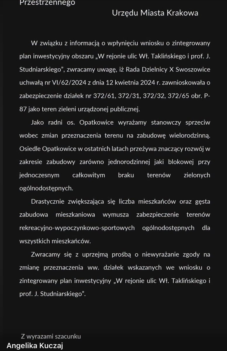 jakub_bator's tweet photo. Komisarz Kracik może zmienić przeznaczenie terenu - decyzja warta wiele milionów. Czy Pan Kracik poprosi CBA o nadzór także w tej sprawie, podobnie jak przy planie ogólnym ? @lovekrakow @krakow_pl https://t.co/1wdYF6694E