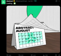 AlmasAnalyst's tweet photo. @lorenzo_onx @Aaiisha_Onchain @AbstractChain Guys, get ready for Abstract August! Big things are coming! 🚀 https://t.co/4sazeNDwlO