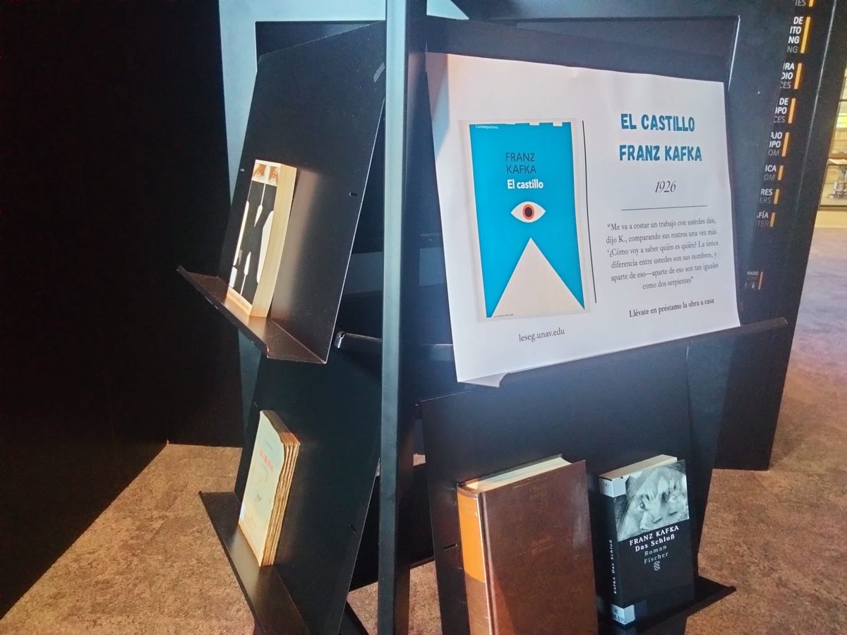unavbiblioteca's tweet photo. «El castillo», Franz Kafka

Lo encontrarás en el expositor de la Biblioteca Central⤵️ https://t.co/0NJWxTO7hj