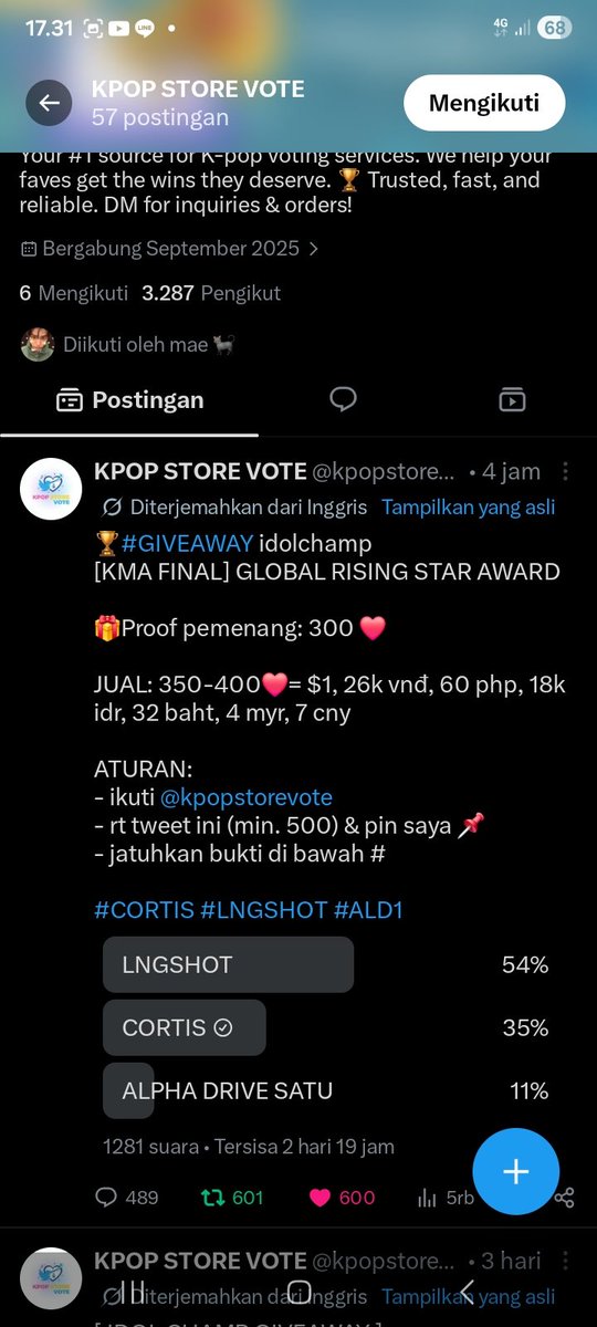 StarwithMars08's tweet photo. @kpopstorevote Donee https://t.co/4bmiKBx9Cl