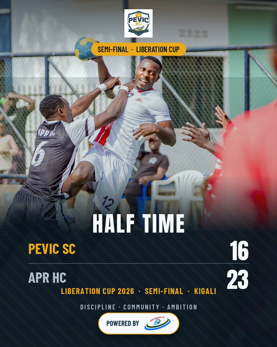 pevicsportclub's tweet photo. βΈοΈ HALF TIME β PEVIC SC 16, APR HC 23.
Trailing at the break in the semi-final, but 30 minutes still to play. Heads up, keep fighting! π΅π‘
#PEVICSC #LiberationCup2026 #Handball #NeroServices https://t.co/pEoWOMXXLP