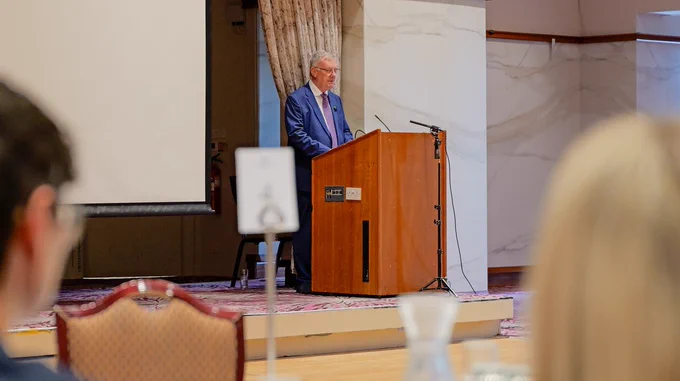 The Health Minister speaks at the Quality and Safety summit at the Stormont Hotel