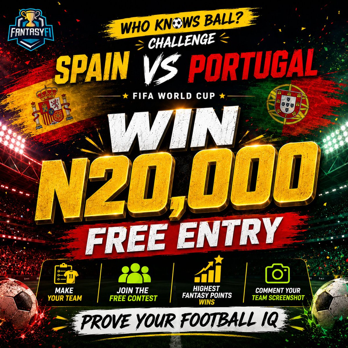 FantasyFi_'s tweet photo. MAKE YOUR TEAM AND WIN N20,000!

ENTRY FREE!

FOLLOW THE STEPS BELOW TO PARTICIPATE!