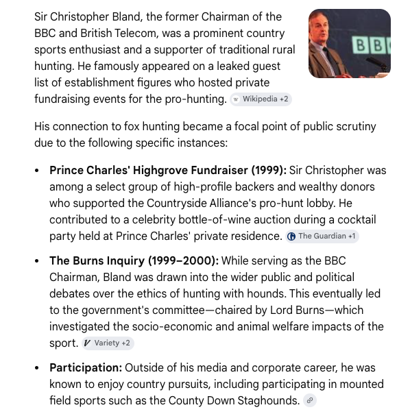 VicIsherwood's tweet photo. @CAupdates Yes, the bloodsports lobby killed #Autumnwatch and now #Winterwatch too - you're nostalgic for the days when the Countryside Alliance supporter Sir Christopher Bland was Chairman of the BBC & programming was pro-bloodsports, with presenters hare coursing and eating an Ortolan. https://t.co/wRmFXAN3Qd