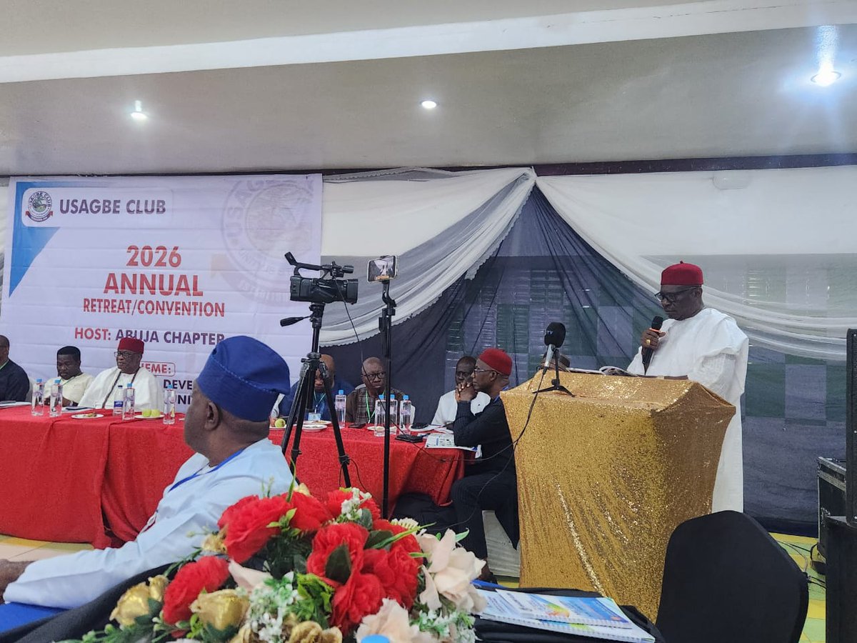 usagbecn's tweet photo. Keynote address by Chief Mike Aiyegbeni Oghiadomhe CFR OFR at the Usagbe Club retreat 2026 annual retreat and convention. He declared the convention opened by advising members on Unity and progress. @MikeOzekhome @Mikeoghiadomhe @afemaipeople @EdoStateGovt @inobemhe https://t.co/c3IPz4a6je