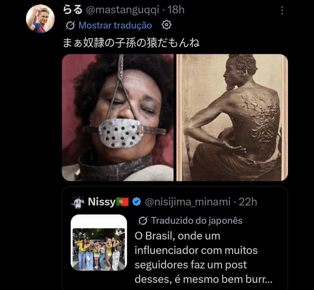 brazuk2356196's tweet photo. @kx_xkkha @UwuGoku47973 @sushi_zamurai_ @for2yul Querida, primeiramente vocês são um bando de racistas, que gostam de se vitimizar quando alguém responde à altura, típico de racistas que se responderem, fazem-se de vitimistas,e vocês são um deles. Ai no Japão parece que nunca viram negros na vida, vocês tiram fotos…. https://t.co/5YlxNrulNg