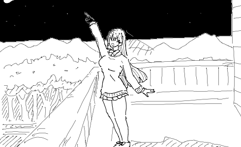 ENObeta8's tweet photo. #イラスト 
屋上 https://t.co/uxIRKkPq65
