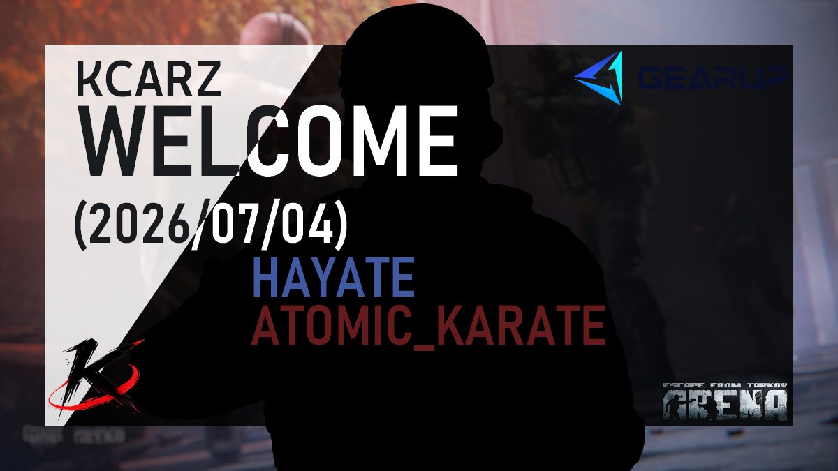 KCARZ5's tweet photo. この夏、全ては優勝を勝ち取る為...
新たな二名がKCARZに加わります‼️

ATOMIC_KARATE
HAYATE
#KZWIN
🖐️日本大会優勝を目指して戦います🖐️

#タルコフアリーナ #tarkovarena https://t.co/0lcxtWhfPI