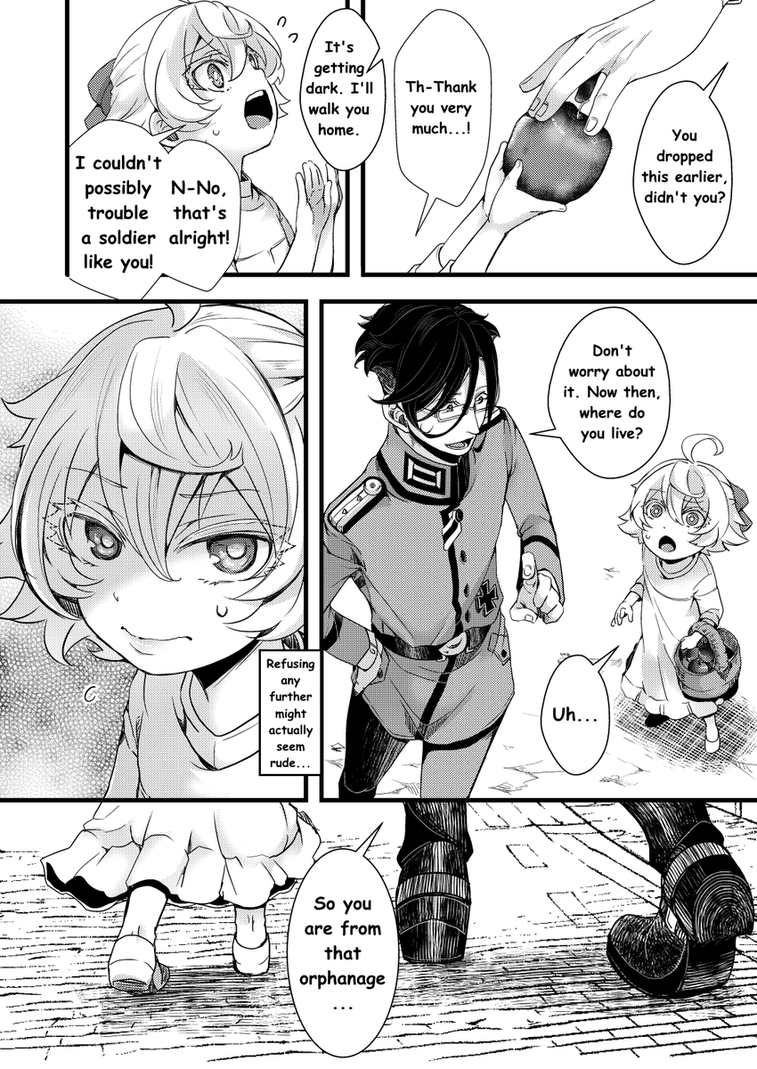 MrTeIevision's tweet photo. The Story of Tanya from the Orphanage and Young Captain Lehrgen (Episode 1)

Fan translation of @harunaa453991's Doujinshi ^^

#youjosenki #幼女戦記

Part 1 https://t.co/R9pg5ZjJOy