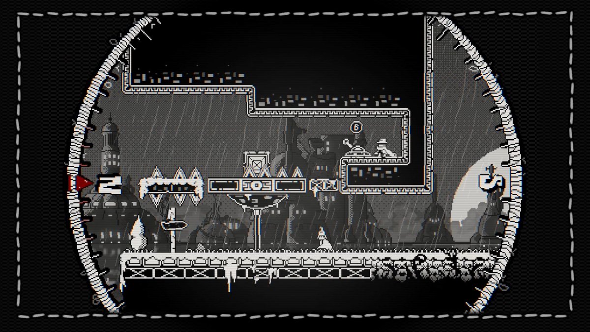 EmptyShellsGms's tweet photo. @IndieBandits Greetings from El Rey 🕵
​A 2D platformer wrapped in a rotating 3D world, styled in a sharp, retro 1-bit aesthetic. https://t.co/NB0aCXBoHR