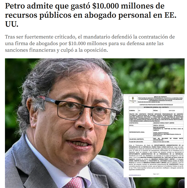 Disavowal_Col's tweet photo. @PaulaOro3107 Pero si Petro se gasto 10 mil millones para el abogado personal de el con los impuestos de los colombianos, que estupidez más grande así son los rateros de izquierda https://t.co/ntnNJiaBRI