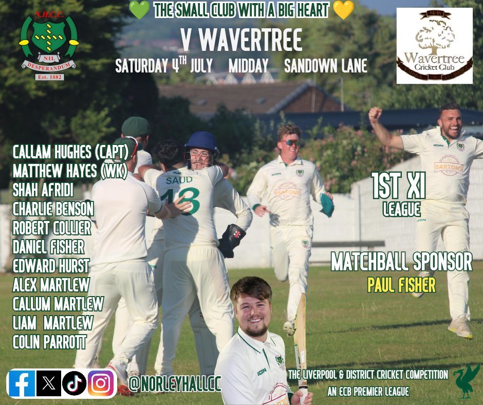 NorleyHallCC's tweet photo. 🟢🟡🏏 Game Day 🟢🟡🏏

Saturday is the day we play the game!

A reminder that our second team are at home against @TheCheshCC today 

The action gets underway at 12.45pm and the bar will be open throughout.

So come on down and enjoy the action from the biggest and best beer garden in the area 🏏🍺🍷🥂

For those who cannot make it down, then the live streaming link is:

https://t.co/cavao0bruZ

Our first team are away @WavertreeCC

Best wishes to both teams representing the Green and Golds today!
