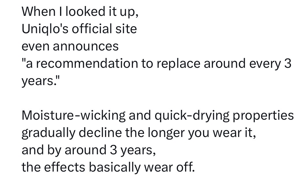 OgLakyn's tweet photo. Creating clothing with a life span of only three years is absolutely unconscionable. https://t.co/hcpUYAcFcv