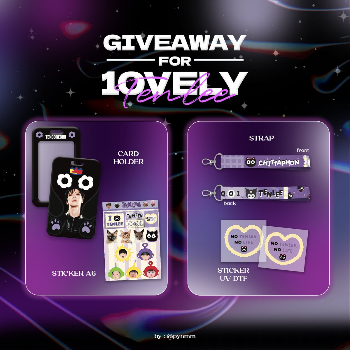 pynmm's tweet photo. ﾟ+*﹤giveaway for #10vely﹥*+ﾟ

— 50 set / day —

💜 17.07
• card holder
• sticker a6

💜 18.07
• strap
• sticker uv dtf

location : bitec live
time : tba

#TENCORE0110iscalling
#TENCORE0110Concert https://t.co/UTU15ASYRx