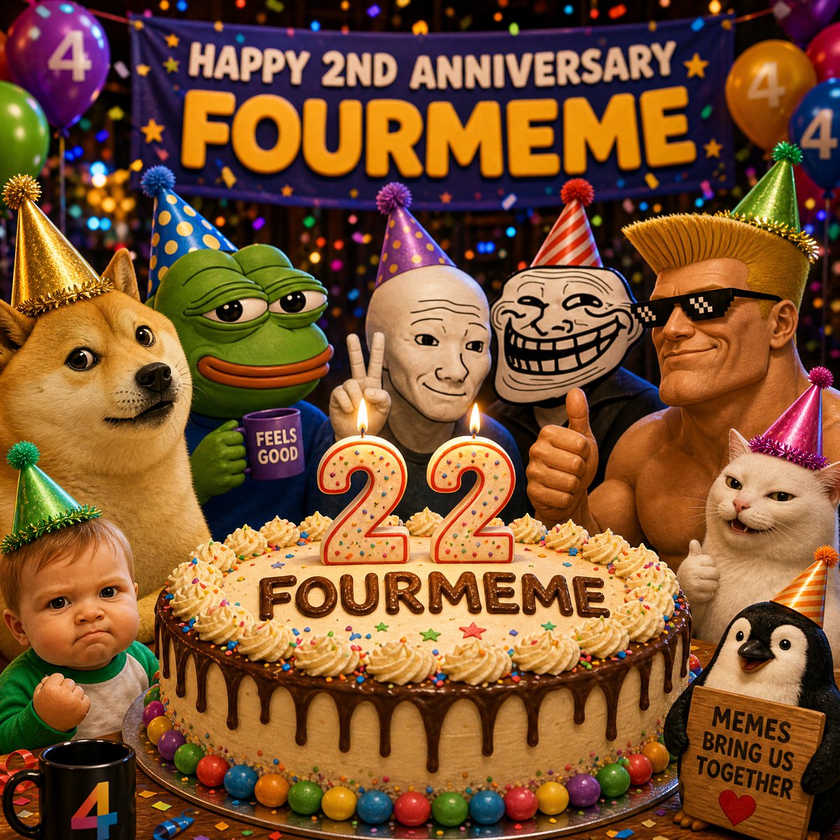 Paniidesuuu's tweet photo. Happy 2nd anniversary 🎉 
May you be the best at all times

#HappyBDayFour
#HBD4Meme
@fourdotmemezh https://t.co/Xzrz09IUuM