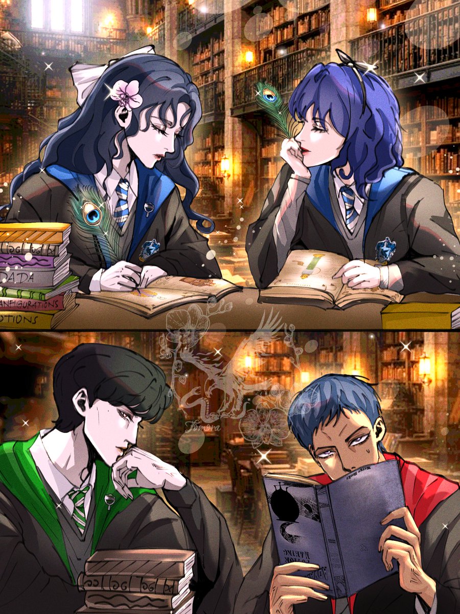 Tomriddlekanojo's tweet photo. #tmrvc 📓🪶— #Aomer 🏀💙

They are lurking in the library. 

#Tomriddle #Velomort #hptwt #yumetwt https://t.co/RrE41T9tua