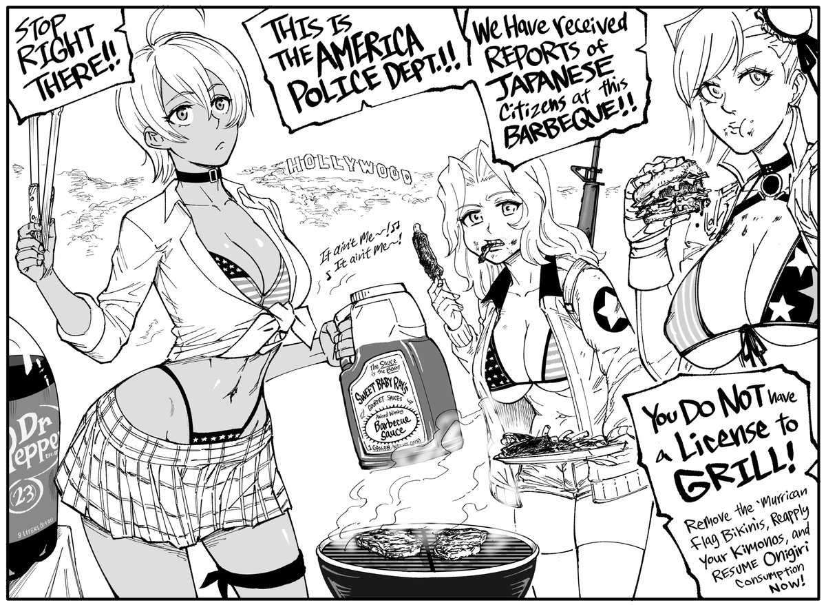 baalbuddy's tweet photo. "What's wrong officer? We here'z jus' a group of red-blooded American girls, celebrating FREEDOM desuyo, yeehaw!" https://t.co/ctk7TinexX
