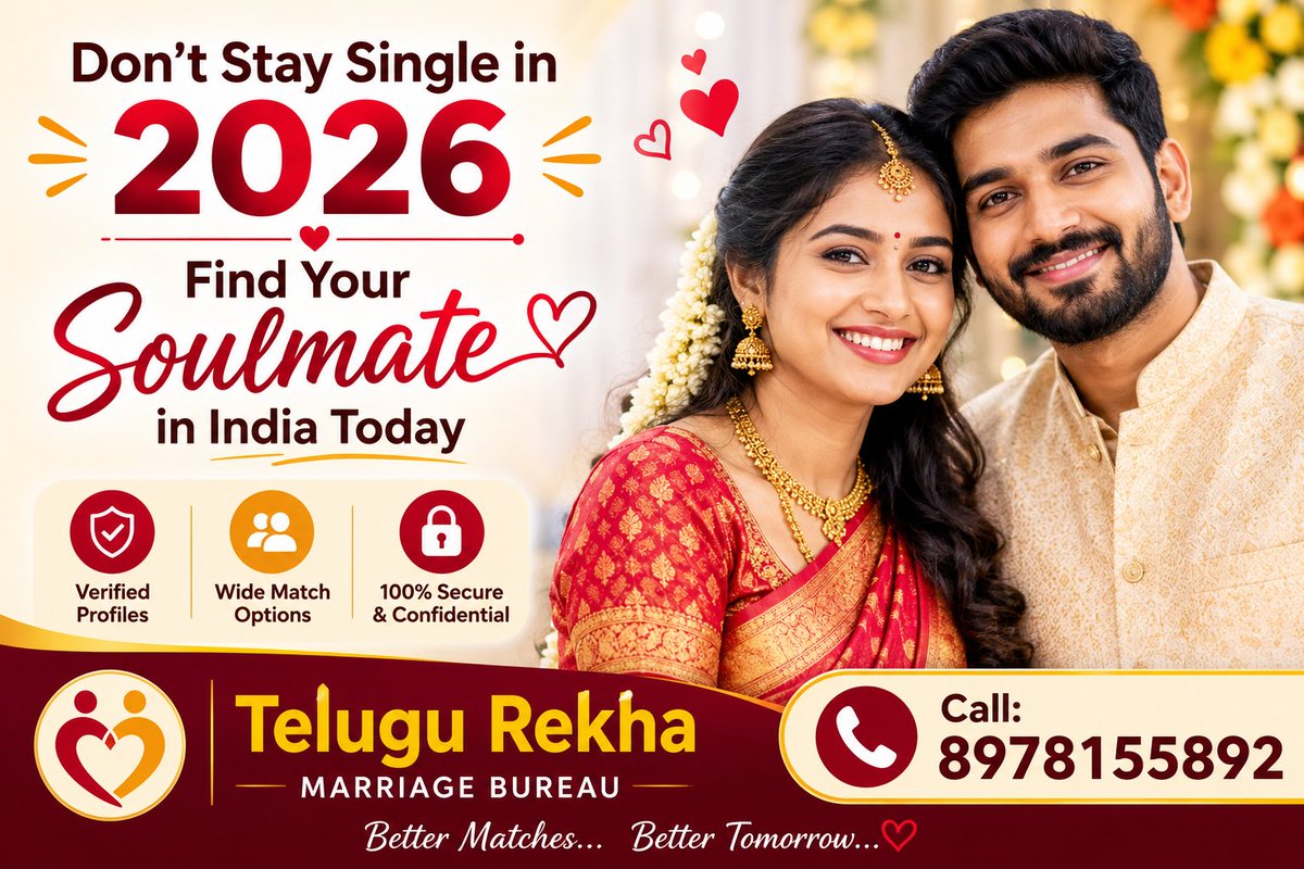 BureauRekha's tweet photo. Don't Stay Single in 2026 β Find Your Soulmate in India Today
Call- 8978155892
https://t.co/OnnSsBOV1h
#marriage #wedding #matrimony #hyderabad https://t.co/GMi2oa2KAP