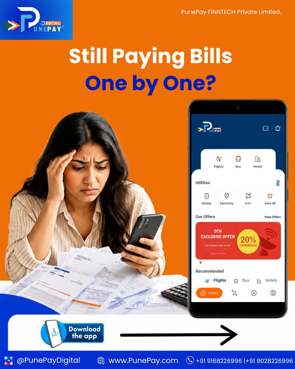 PunePayDigital's tweet photo. Pay all your household bills from one trusted platform.
📲 𝐖𝐡𝐚𝐭𝐬𝐀𝐩𝐩 𝐁𝐮𝐬𝐢𝐧𝐞𝐬𝐬 : https://t.co/VSIxOxKEmx
📲 𝐖𝐡𝐚𝐭𝐬𝐀𝐩𝐩 𝐍𝐮𝐦𝐛𝐞𝐫 : https://t.co/CdOpMTi9IS
#UtilityPayments #DigitalPayments #PunePayDigital #Broadband #OTT #ElectricityBill #SmartLife https://t.co/hkxKWJIyqP