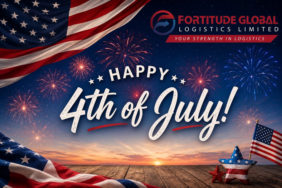 Fortitude_GL's tweet photo. Wishing a very Happy 4th of July to all of our American Friends &amp; Partners… 250 Years today!!! 🇺🇸🇺🇸🇺🇸

#4thofJuly #USA #fortitudegloballogistics https://t.co/YJ4UINdkVd