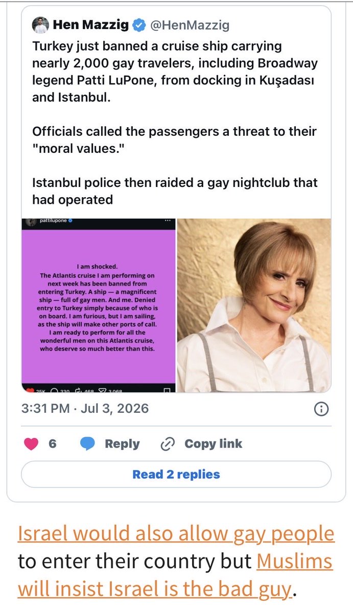 gtslade's tweet photo. Islam hates gays. 
Israel welcomes them. https://t.co/trLT0APcly