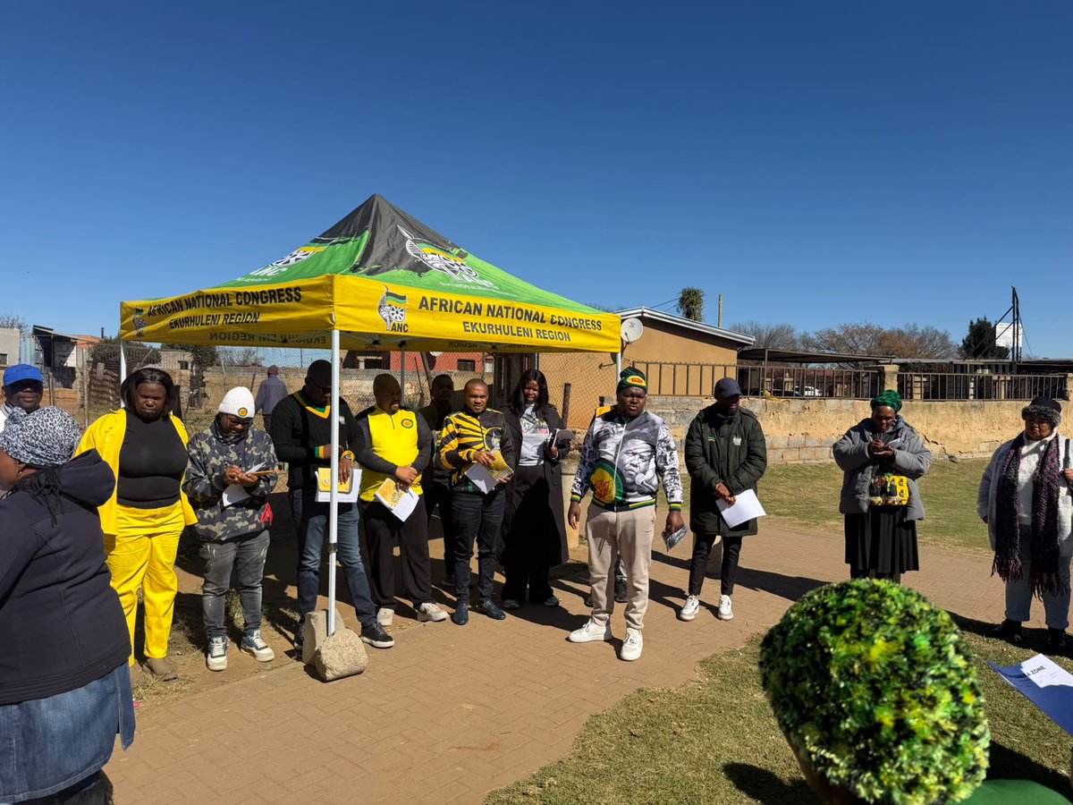 ANCYLhq's tweet photo. Yesterday, ANCYL NEC Member Cde Katlego Mankanku joined by the ANCYL Gauteng Provincial Secretary, Cde Mpume Sangweni, led a successful door-to-door and online voter registration high-visibility campaign in Ward 68, Ekurhuleni Region.

The campaign focused on engaging directly with communities, encouraging eligible residents to register to vote online, renew their membership and strengthen the organisation's presence on the ground. Through meaningful interactions with community members, the leadership reaffirmed the ANCYL's commitment to building a vibrant, active, and people-centred movement.

#ANCYLAtWork