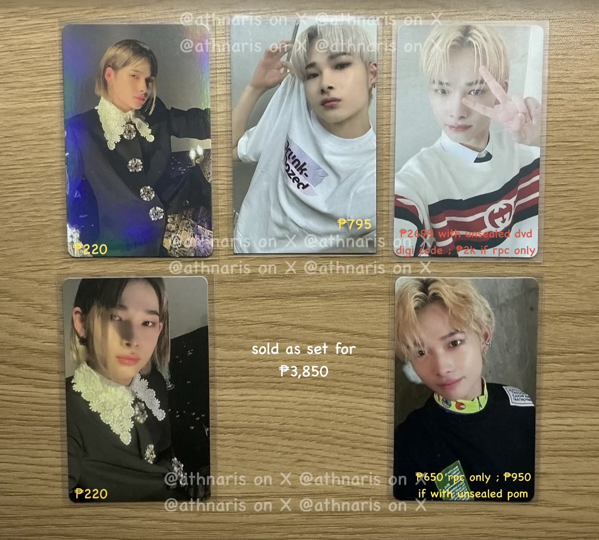 athnaris's tweet photo. wts lfb ph enhypen pc rpc

can tingi but prio set takers
PAYO / 1 week dop with ₱200 non-refundable DP
all items are in good condition and on hand
prices are final and include pf

-  mod: j&amp;t, sdd
-  mop: gcash, maya bank
-  loc: calamba city

no to bogus buyers / joy reservers https://t.co/jUWazn1h0z