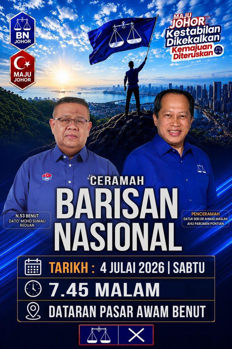 ahmadmaslan's tweet photo. 2 ceramah saya malam ini di DUN #Benut &amp; di DUN #Rengit. Terima kasih hadir mengikuti.

#PRNJohor
#MajuJohor
#BangsaJohor https://t.co/1oJUcXYUZb
