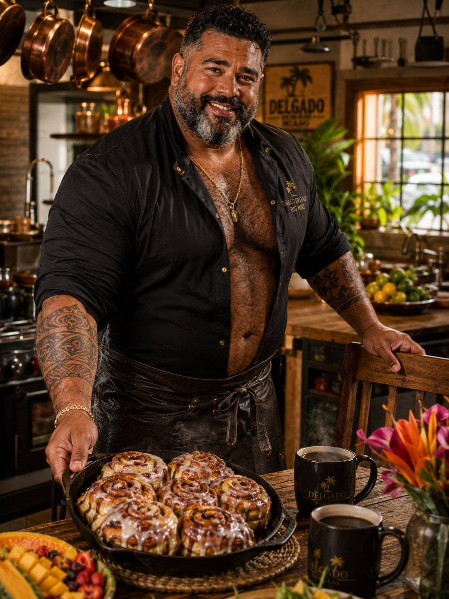 ThickverseAI's tweet photo. Nobody leaves my kitchen hungry. Come on, your coffee's getting cold. ☕🥮❤️ https://t.co/kO61R8z4Fd