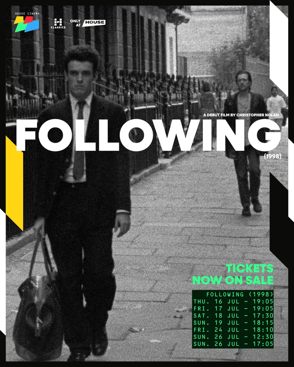 houseSamyan's tweet photo. ชวนรับชมภาพยนตร์เรื่องแรกโดยผู้กำกับ "Christopher Nolan" #Following (1998)
จุดเริ่มต้นก่อนจะมาเป็นผู้กำกับแนวหน้าของวงการภาพยนตร์โลก จากทุกสร้างส่วนตัวเพียง 3,000 ปอนด์ และใช้เวลาถ่ายทำเพียงแค่วันเสาร์ 
เริ่ม 16 กรกฎาคมนี้ (รอบฉายจำกัด)
เฉพาะที่โรงภาพยนตร์ @HouseSamyan เท่านั้น https://t.co/iEi0foiWmj