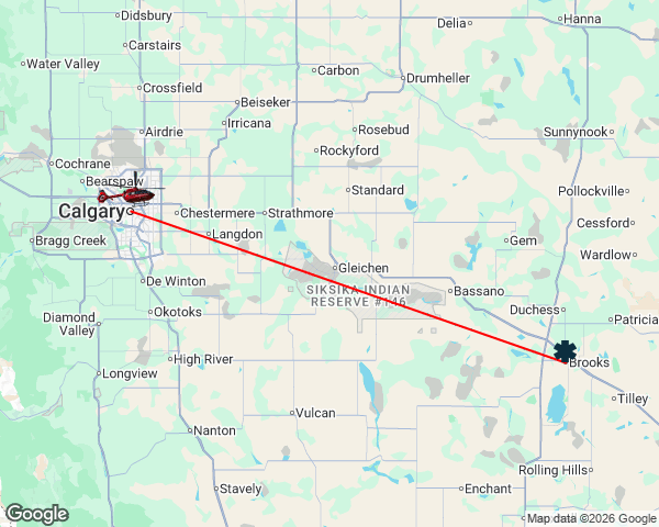 STARSambulance's tweet photo. 🚁 STAR-1 (Calgary) has responded to a scene call in the Brooks, AB area around 9:20 PM MDT. https://t.co/GlsirJlRte