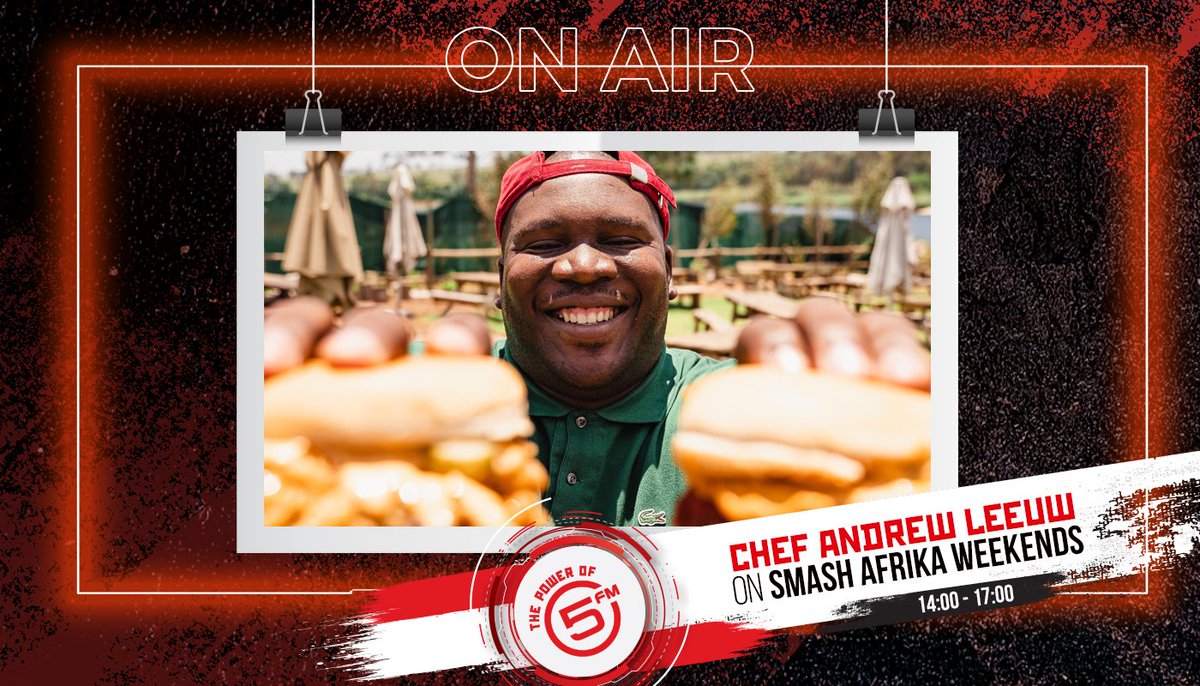 5FM's tweet photo. 🔥 From the kitchen to the spotlight.
Chef Andrew Leeuw joins Smash Afrika on The Great African Story to share the recipe behind his success, his passion for food, and the journey that's shaped his career. 👨🏾‍🍳🌍🎙️@smashafrika https://t.co/sSBG99zpzu