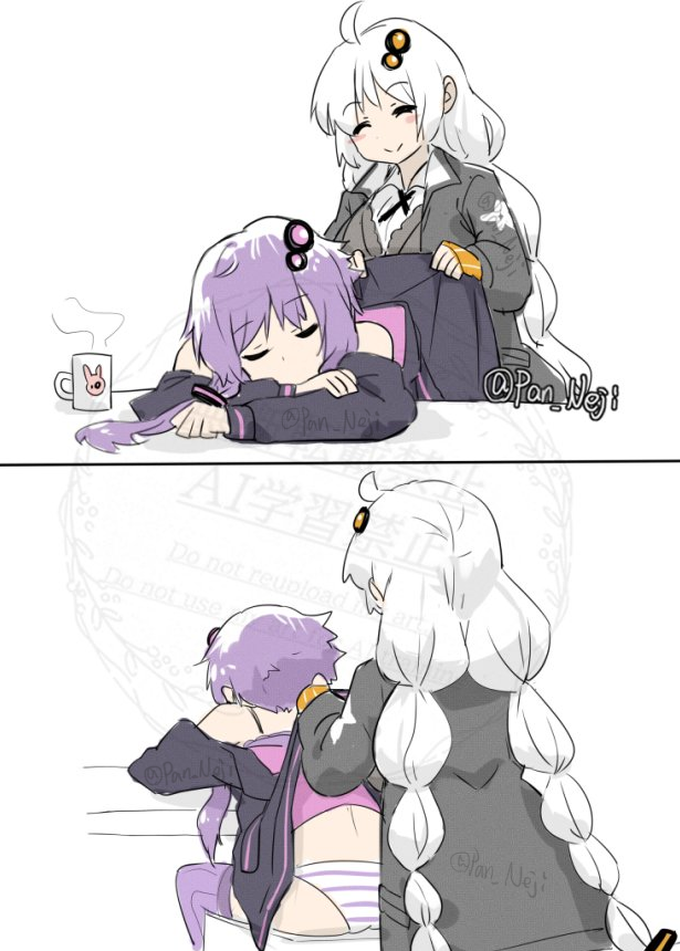 暑いので涼しくなる絵、ゆかりちゃんとあかりちゃんの 