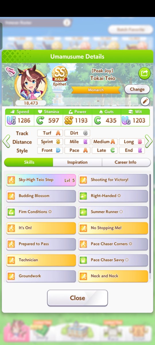 tehyoghurt's tweet photo. @silvantrcn I wasn't a fan of Unity Cup before trackblazer but this patch is changing my mind. In less than a few runs, I managed to have a viable Sprint Teio https://t.co/OQVb1OryX4