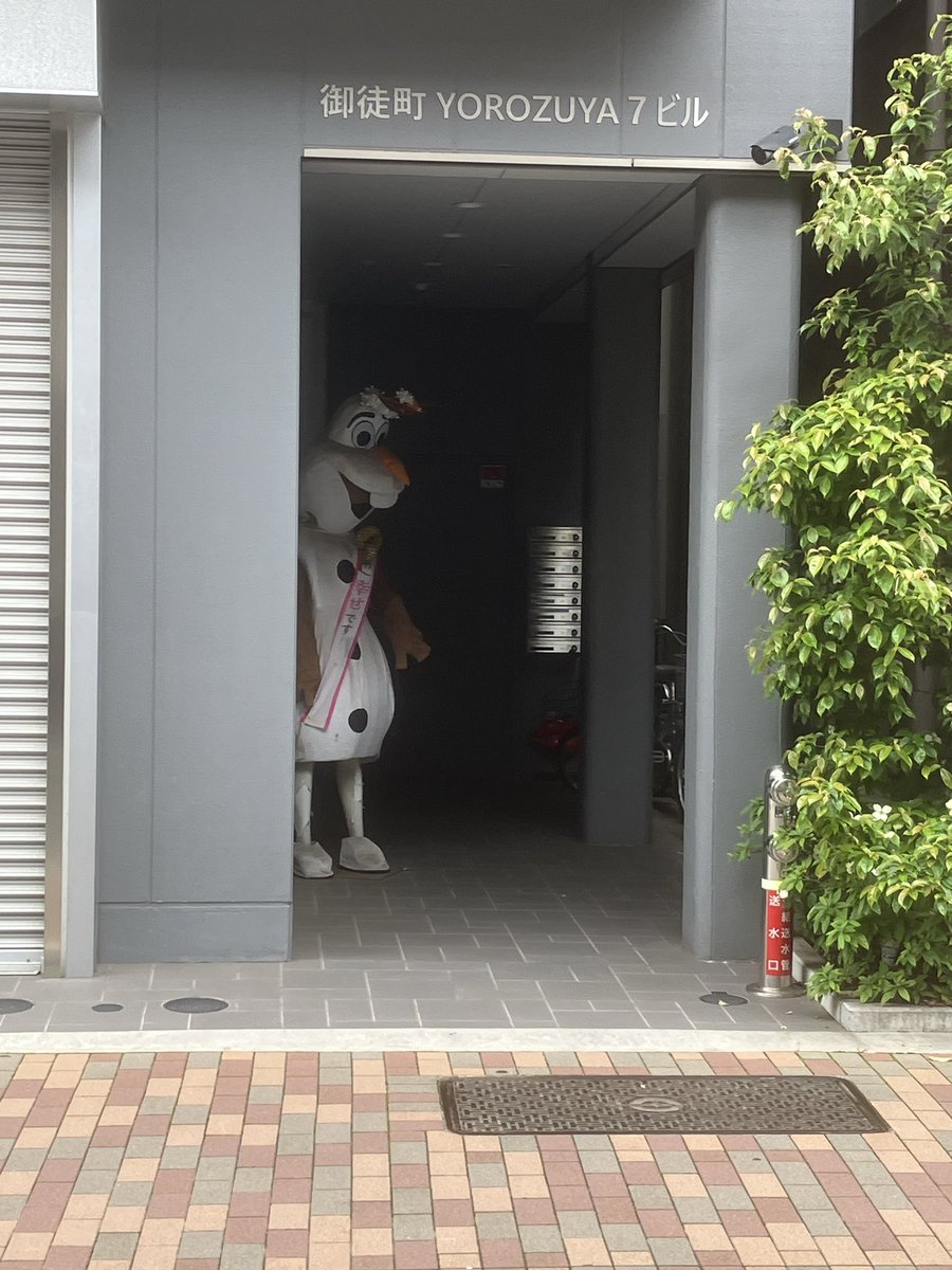 urojitsu's tweet photo. スタライカフェasan潜入
カフェ道路挟んで反対側の建物の通路にオラフの着ぐるみあって割とホラーだったw https://t.co/U8gDIiOfnN