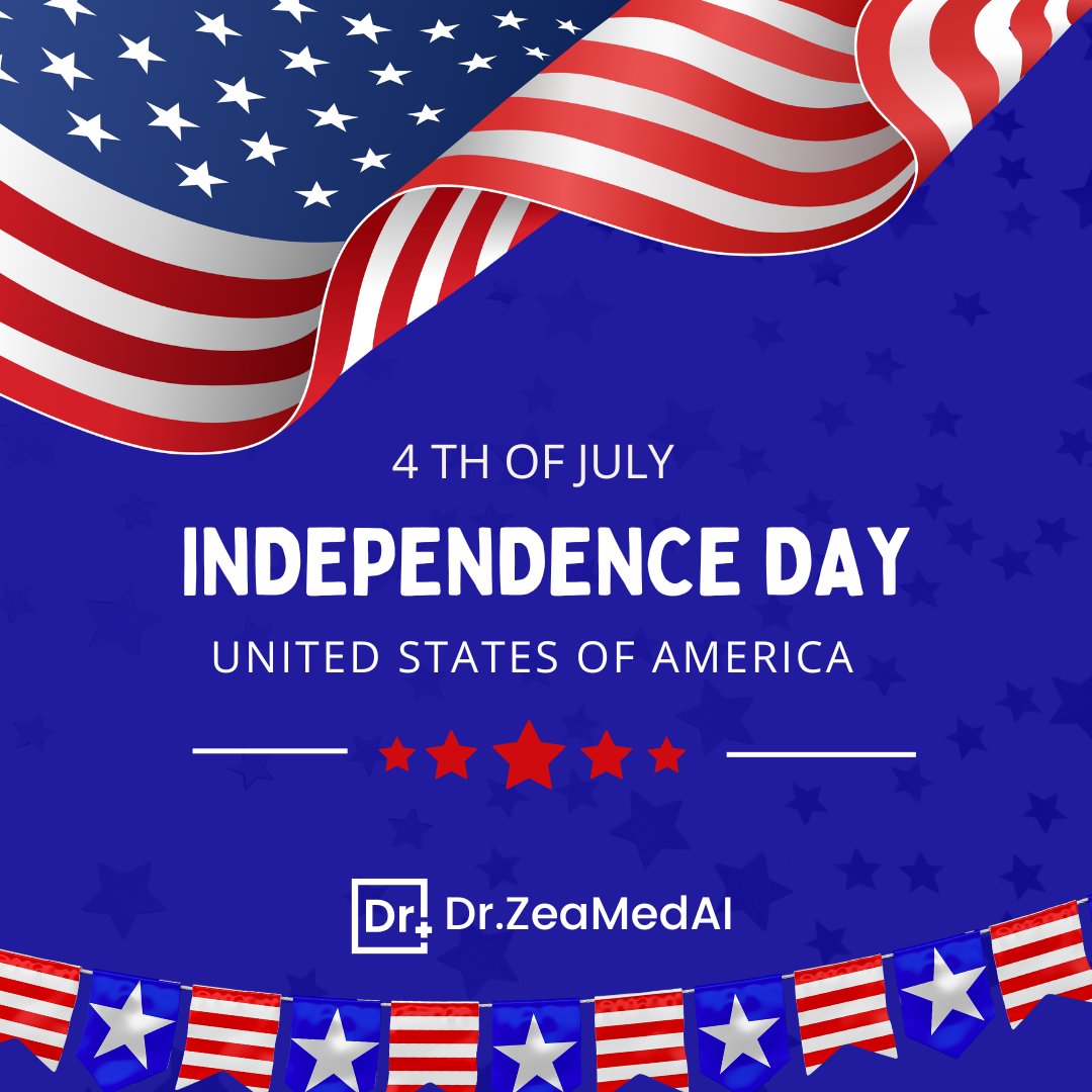 DrZeamedAI's tweet photo. Happy Independence Day!

Celebrating the spirit of freedom, unity, and hope.

Wishing you a day filled with pride, happiness, and cherished memories.

#DrZeaMedAI #Happy4thOfJuly #IndependenceDay #USA 

@DrCSBondugula @ZeaMedUSA @shctechnologies https://t.co/3vPsQEOVKc