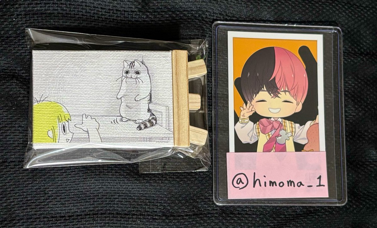himoma_1's tweet photo. 【交換】夜は猫といっしょ　ミニキャンバス

【譲】画像1枚目

【求】画像2枚目

郵送または都内手渡し

検索からでもお気軽にお声掛けよろしくお願いいたします。 https://t.co/rFyARLdV1X