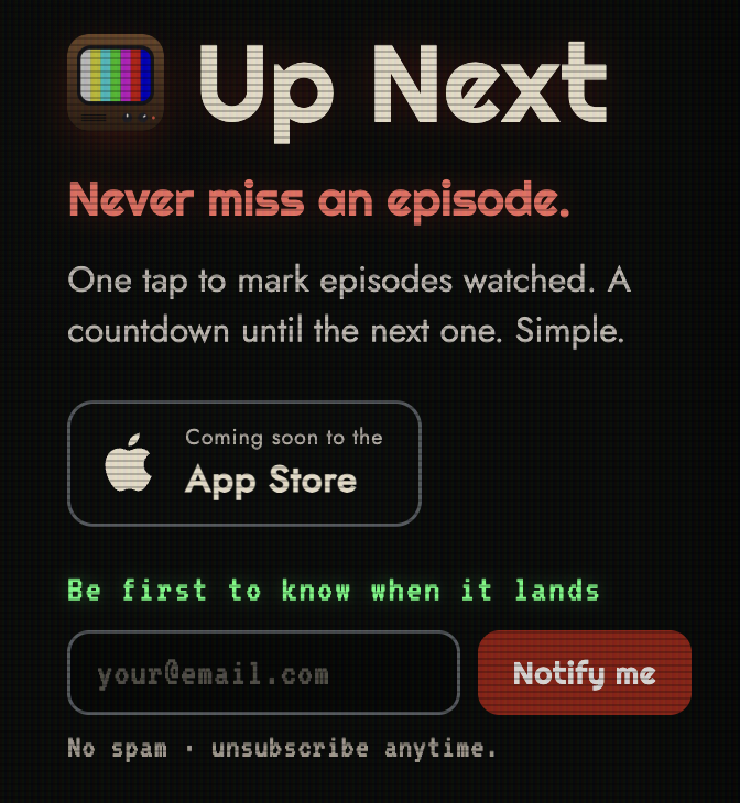 Up Next: TV Show Tracker tweet media