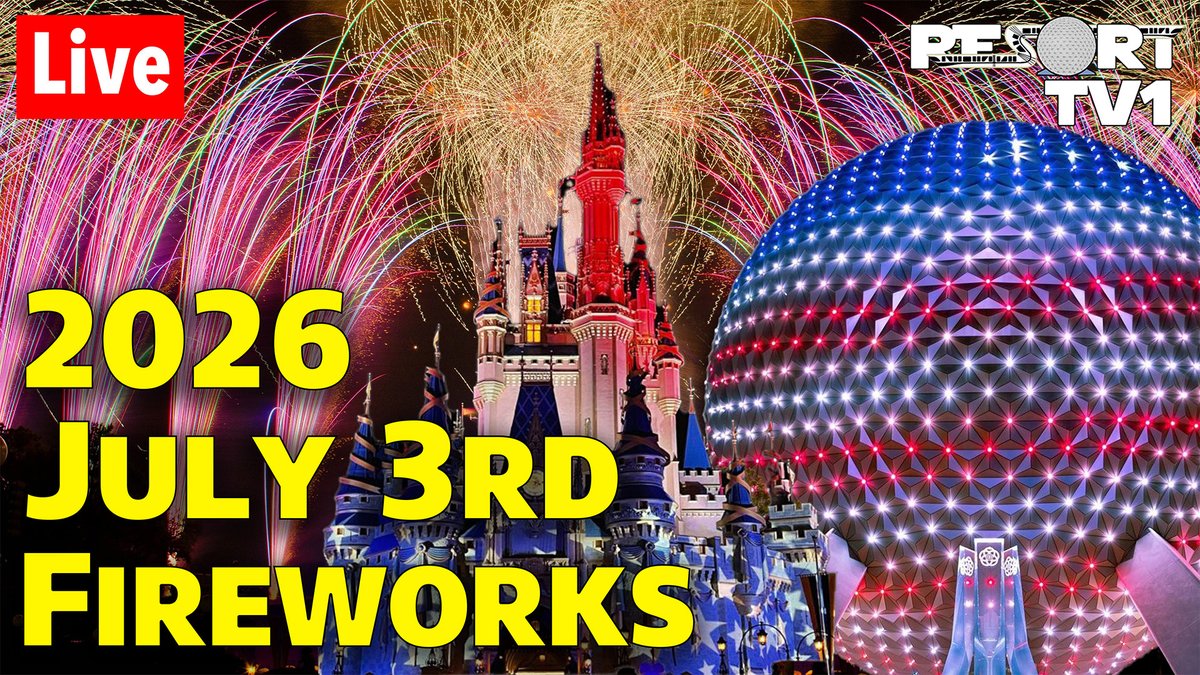 ResortTV1's tweet photo. Join us for an epic celebration of America's 250th Birthday!  First, at 10:00am ET, we will show the Air Force Flyover at Magic Kingdom.  That stream will be live here - https://t.co/NEHTd0X3Gs https://t.co/8oPpttRZpX
