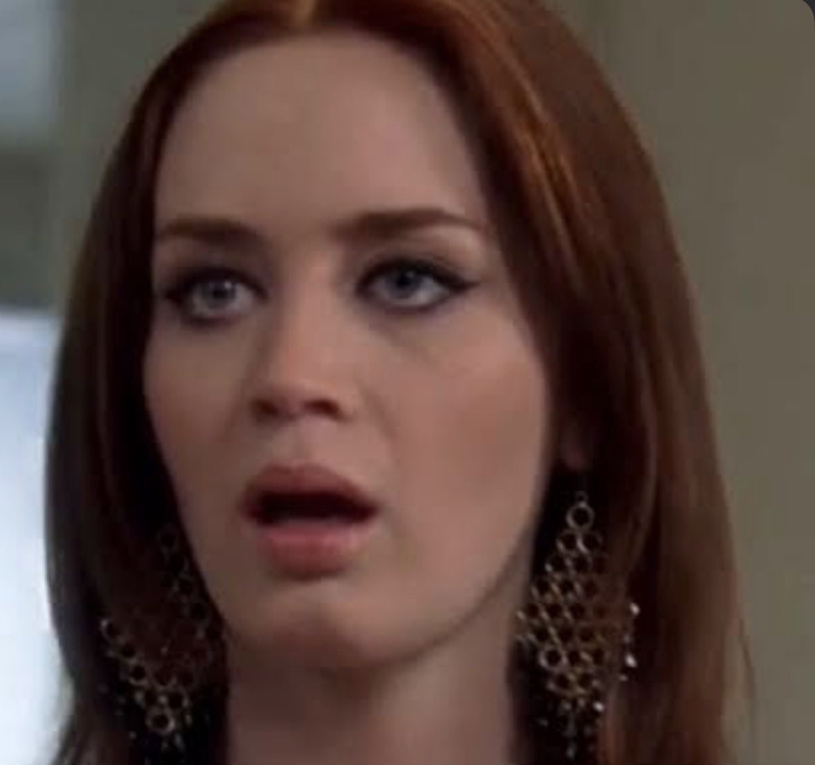 kleksuh's tweet photo. maybe we should give emily more credit for her shock here because wdym your coworker left the room crying and chopped and she came back with bangs and the new chanel boots https://t.co/u41o7LfvLP