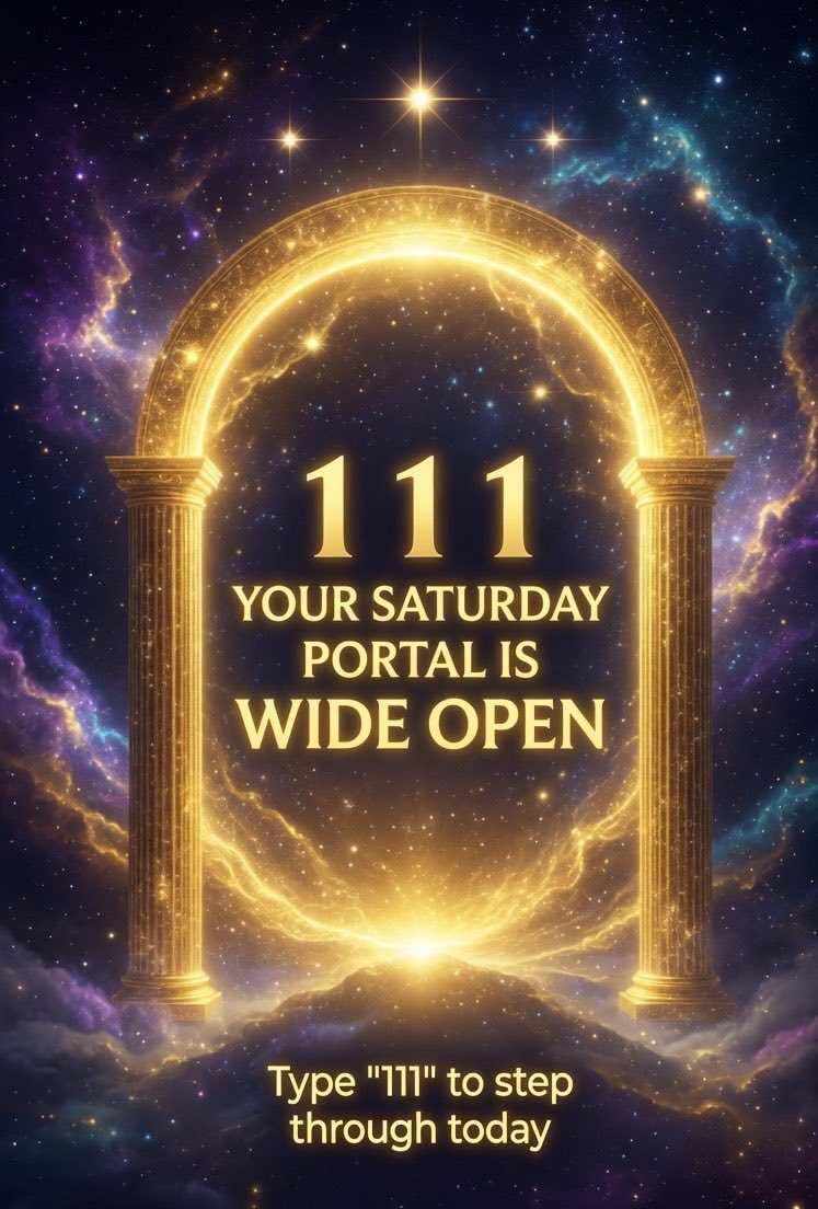 insidemanifest's tweet photo. Saturday 111 portals are rare. 
This combination of weekend energy and angel number alignment creates a window where manifestations move faster than any other time of the week.

Type "111" and step through your portal right now. https://t.co/dNtsEu2Bf4