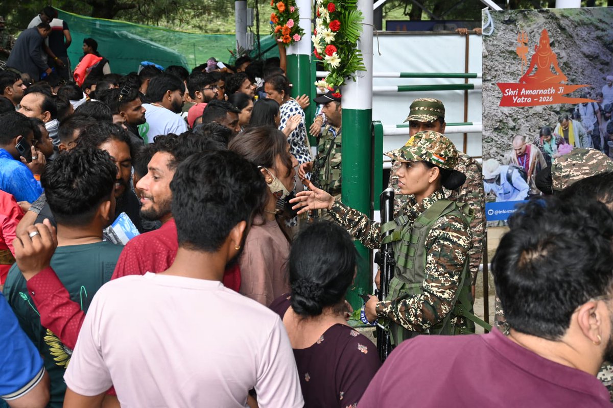 KOSCRPF's tweet photo. Beyond guarding the route, CRPF stands beside every pilgrim—providing assistance at base camps while maintaining a strong security grid for a safe and peaceful #AmarnathYatra.
Compassion in Service. Strength in Security.
#CRPF 
#ServiceAndLoyalty https://t.co/rSO4KqUPC3