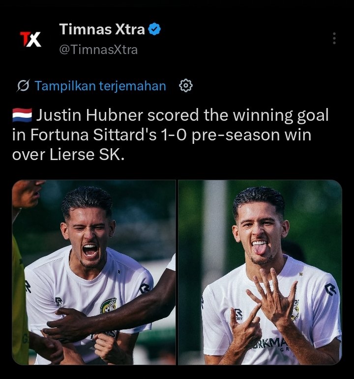 direktoridosen's tweet photo. melihat postingan @TimnasXtra
jadi terbuka hati kecilku. . .

Meskipun Justin Hubner adalah pemain bola yang paling tidak saya sukai, komitmen dan kerja kerasnya benar-benar patut diberikan respek. Ia mampu bertahan sebagai pemain inti di Fortuna Sittard yang bermain di Liga Belanda, sebuah liga kompetitif di Eropa. 

Bagi seorang pemain muda asal Indonesia, mempertahankan posisi reguler di tim utama bukanlah hal yang mudah dan menunjukkan dedikasi yang tinggi terhadap profesinya.

Bahkan pada pra musim kemarin, Hubner berhasil mencetak gol penting yang memberikan kontribusi nyata bagi timnya. 

Prestasi tersebut semakin memperkuat kesan bahwa ia serius mengembangkan kemampuannya di level profesional. Meski secara pribadi saya kurang menyukainya, usaha dan ketangguhannya di lapangan tetap layak dihargai.