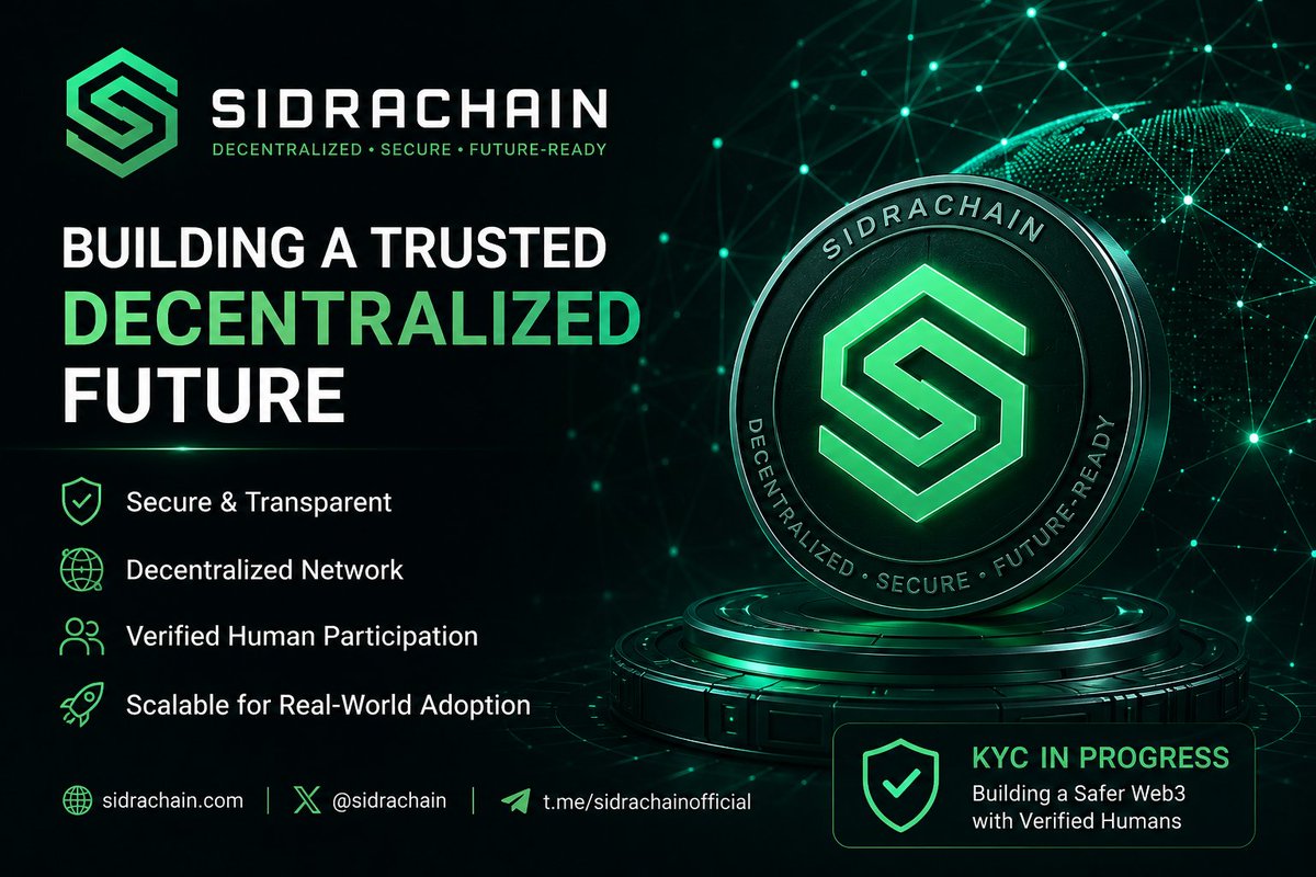 maljafeiri's tweet photo. 🚀 @sidrachain Update

KYC progress continues and the Mainnet ecosystem is steadily evolving. Every update is another step toward a stronger more secure and verified-human blockchain network.

Stay patient complete your KYC if required and follow official announcements for the latest information.

The future is built one block at a time. 💙

#SidraChain #SDA #Mainnet #KYC #Blockchain #Crypto #Web3