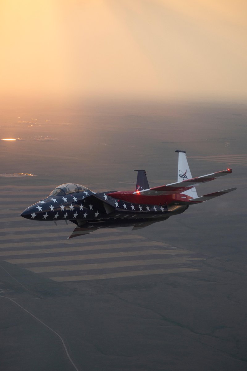 NASAArmstrong's tweet photo. The Nation’s capitol will feel the power of NASA Aeronautics today! ✈️

The agency’s Armstrong Flight Research Center, joined by aircraft from @NASAJohnson, will ignite the skies with a @Freedom250 flyover bursting with energy, pride, and aerospace brilliance.

Happy Independence Day! 🇺🇸

🔗: https://t.co/zh4FSbrsii