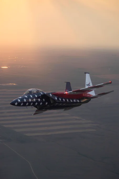 A NASA F‑15 aircraft is shown during a cross‑country flight from Spokane, Washington, to Washington, D.C., on Thursday, July 2, 2026. Credit: NASA/Jim Ross