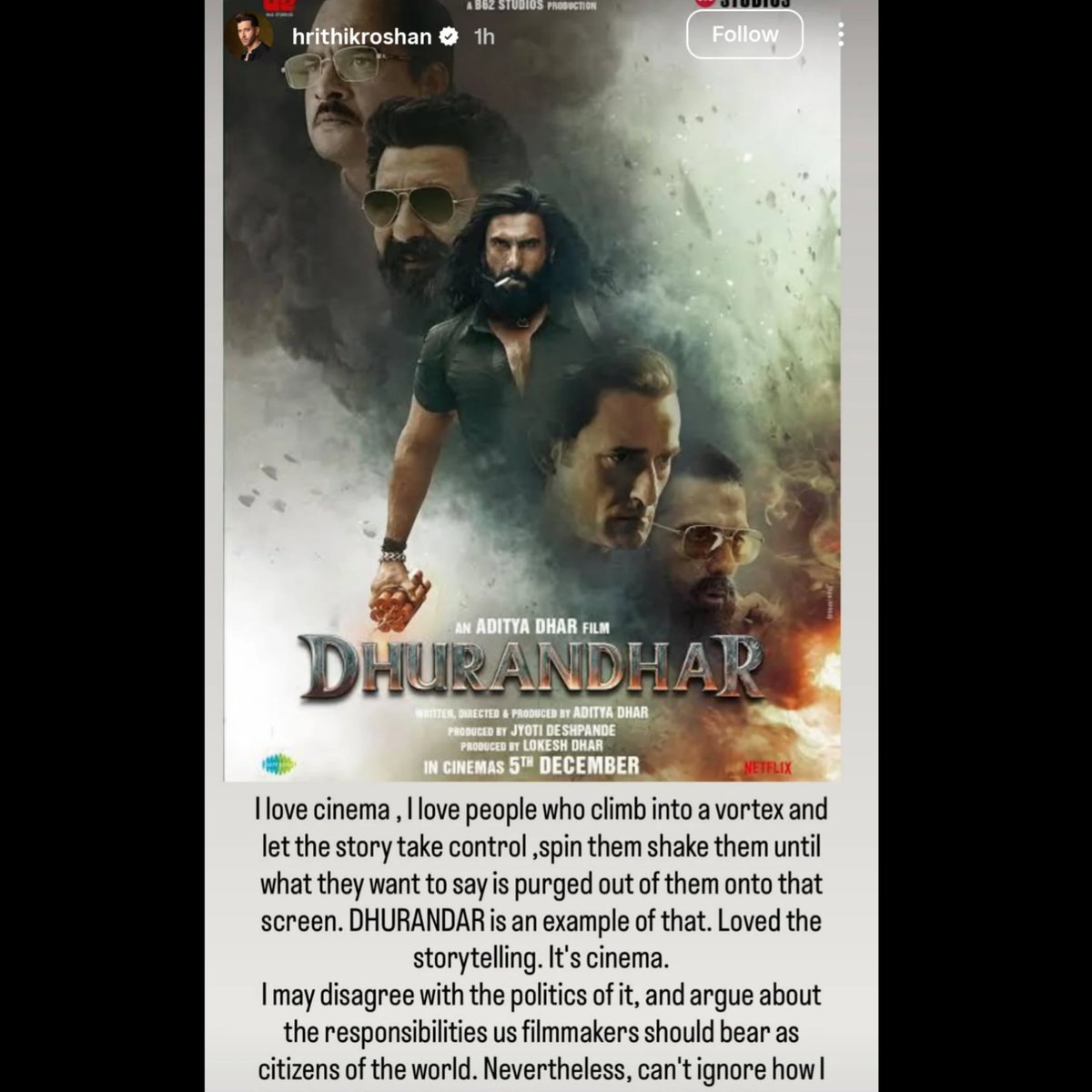 worshipVK's tweet photo. Meet Hrithik Roshan

- Made propaganda movies like Jodha Akbar where the Mughals committing crimes in India was show as an act of kindness
- Had problem with Dhurandhar because it showed Pakistan in a bad light
- His gf saba azad didn't agree with the ideology of Dhurandhar 
- Lectured Aditya Dhar about the responsibility of a filmmaker
- Now he's shamelessly doing a special cameo for YRF
- A movie where top Indian Army officers are shown as traitors and Indian intelligence agencies is portrayed as fool

He's making every director bank corrupt and now he has no problem with YRF's ideology because ISI is shown in a smart way 🙏
