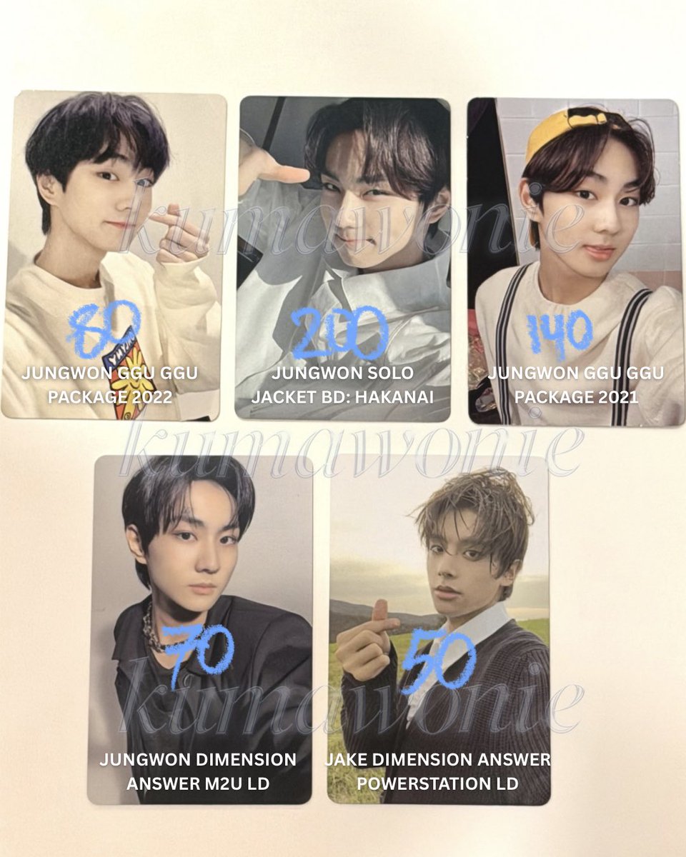 kumawonie's tweet photo. #ensell wts / want to sell enhypen photocards📦

。ready kamar &amp; sudah include packaging
。harga per-each

oren/split, more in replies

ｔ。border day one, border carnival, dilemma, dark blood, orange blood, ggu ggu package, lucky draw, membership https://t.co/885lfcxmAB