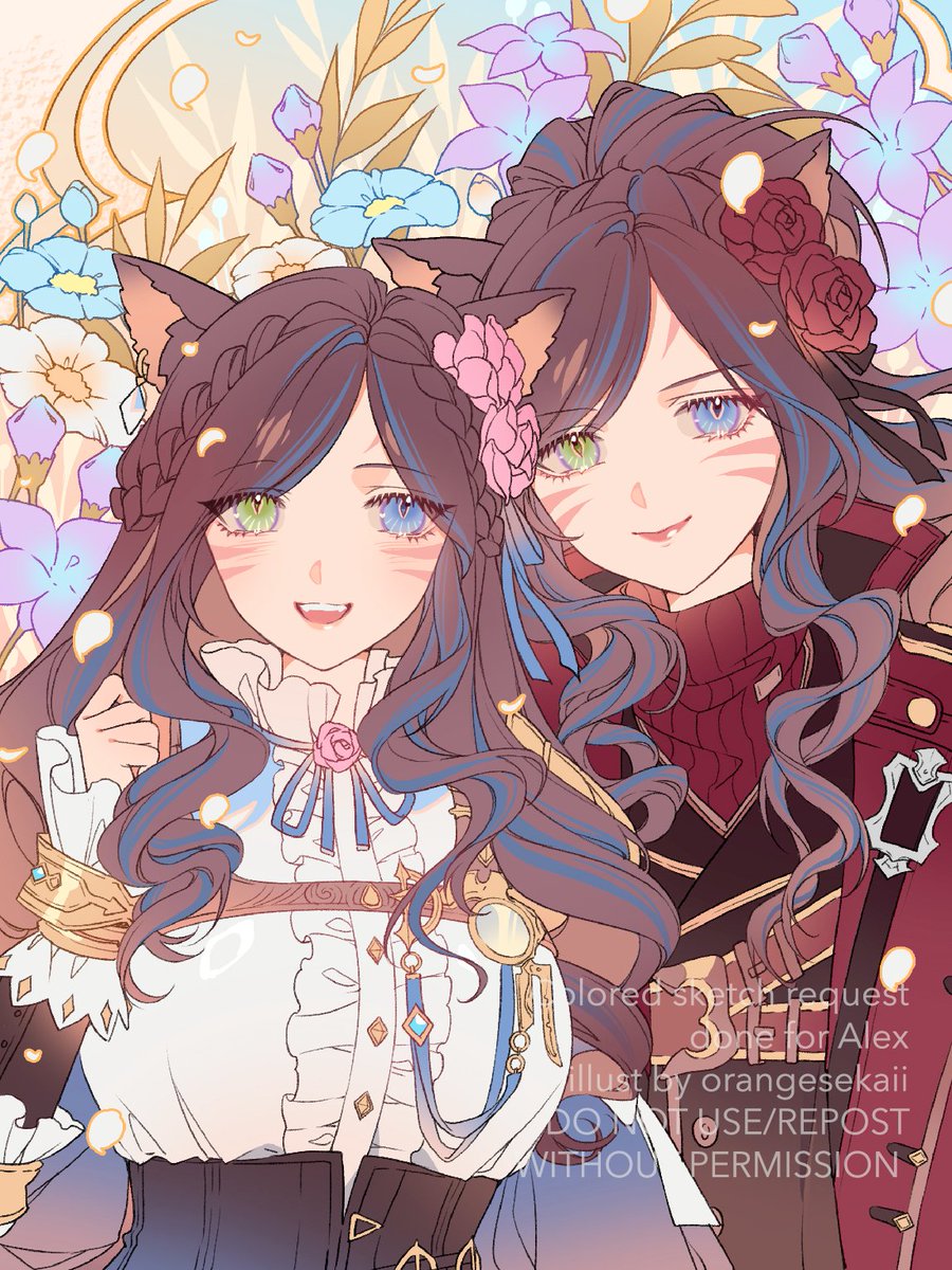 orangesekai1's tweet photo. 2 characters colored sketch request done for Alex (bluesky) 🌹
Thank you so much for your kind support~! https://t.co/aotGWOrc6W